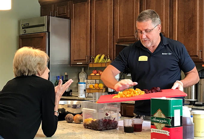 Brightview Senior Living Chef Cooking with Resident